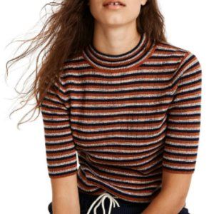 Madewell Dalston Striped Mock Neck